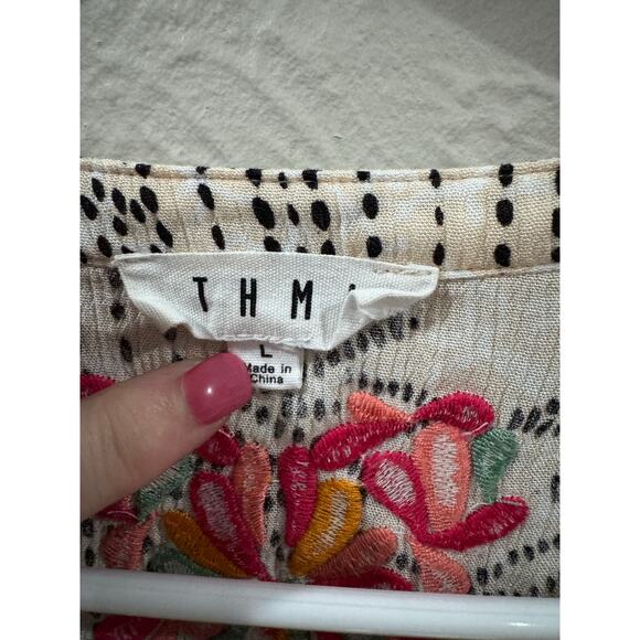 THML Embroidered Boho Top Size Large - Picture 5 of 7